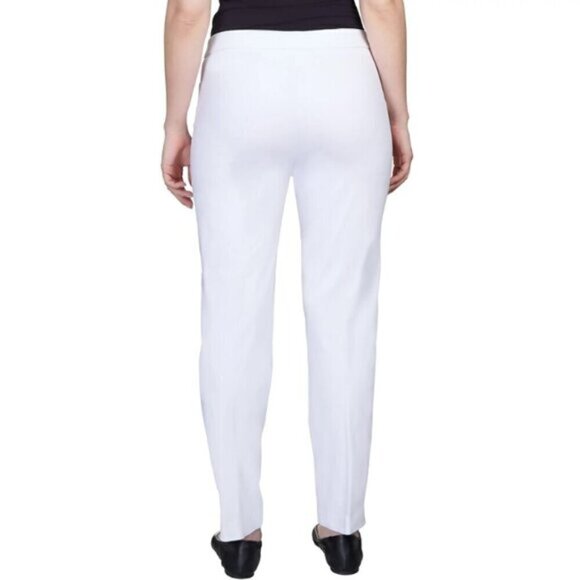 Alfred Dunner Petite Classic Allure White Dress Pants With Elastic Waist NWOT - Picture 3 of 5